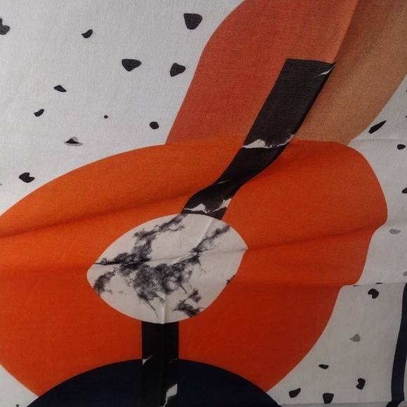 Coco Puss Korean Colorful Women's Large Scarf 33x70" - Red, Orange, Blue, Grey - Picture 5 of 8